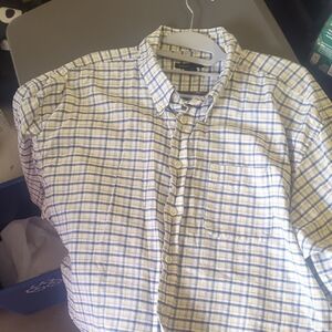 Van Heusen Yellow and Blue Checkered Shirt